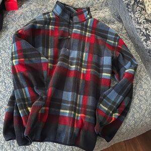 Vintage 90s Nautica Mens XXL Zip Up Fleece Pullover Sweater Plaid
